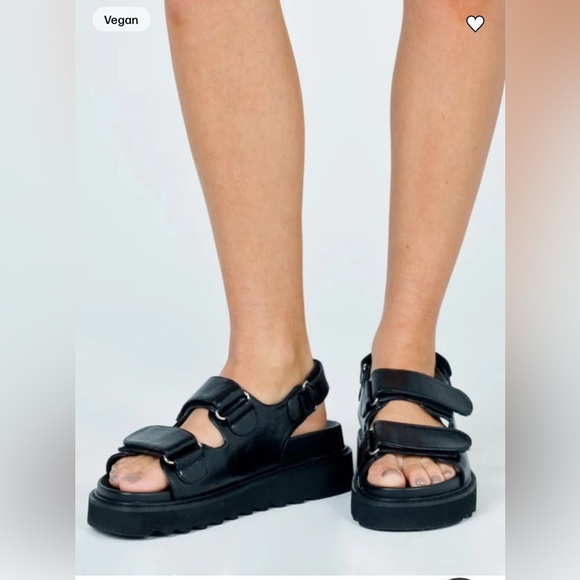 Princess Polly Black Platform Sandals with Straps - Picture 2 of 11